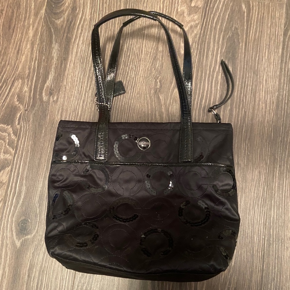 COACH Signature Sequin Medium Tote / purse